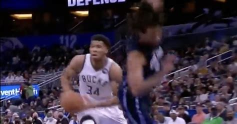 Giannis Antetokounmpo showed his ridiculous strength on this .